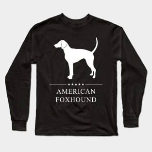 American Foxhound Dog White Silhouette Long Sleeve T-Shirt